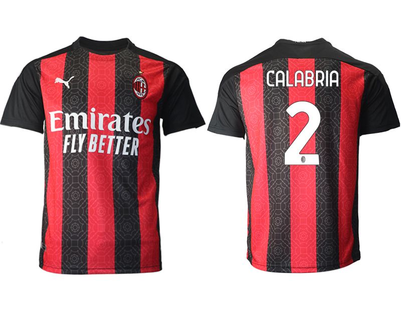 Men 2020-2021 club AC milan home aaa version #2 red Soccer Jerseys->ac milan jersey->Soccer Club Jersey